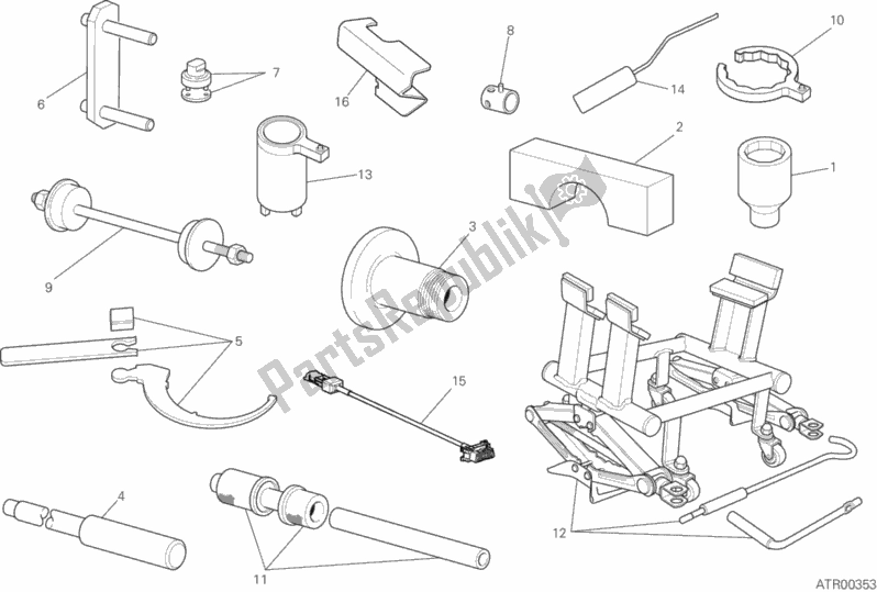 Toutes les pièces pour le 01b - Outils De Service D'atelier du Ducati Multistrada 1200 S Touring USA 2015